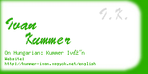 ivan kummer business card